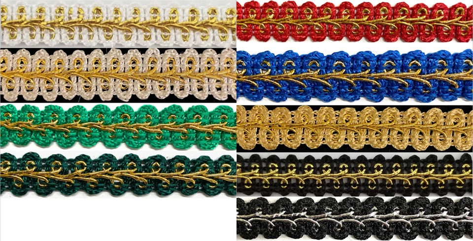 BBTRIMSANDRIBBON 1/2" Metallic French Chinese Braid Gimp Trim - 10 Continuous Yards!