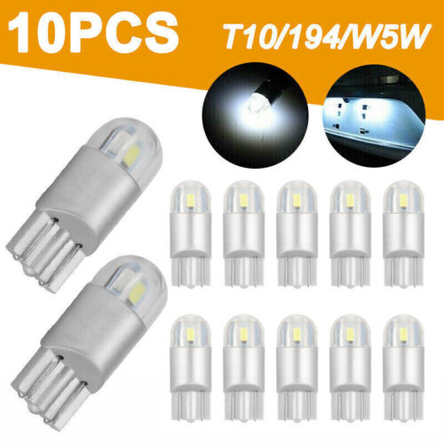 10Pcs 194 LED Light Bulbs 6000K White 168 T10 2825 12V Car License Plate Lights - Picture 1 of 13