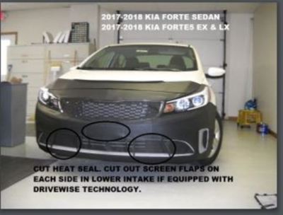 Lebra Front End Mask Bra Cover Fits Kia Forte Sedan 2017-2018 & Forte5 EX & LX