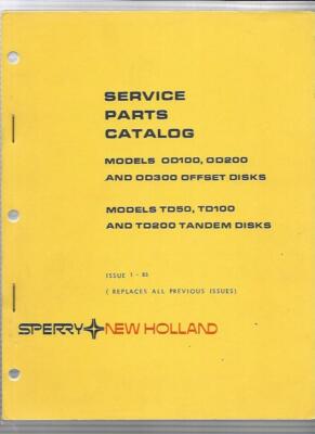 Sperry New Holland Service Parts Catalog Models 0D100, 0D200 Offset Disks 1-83