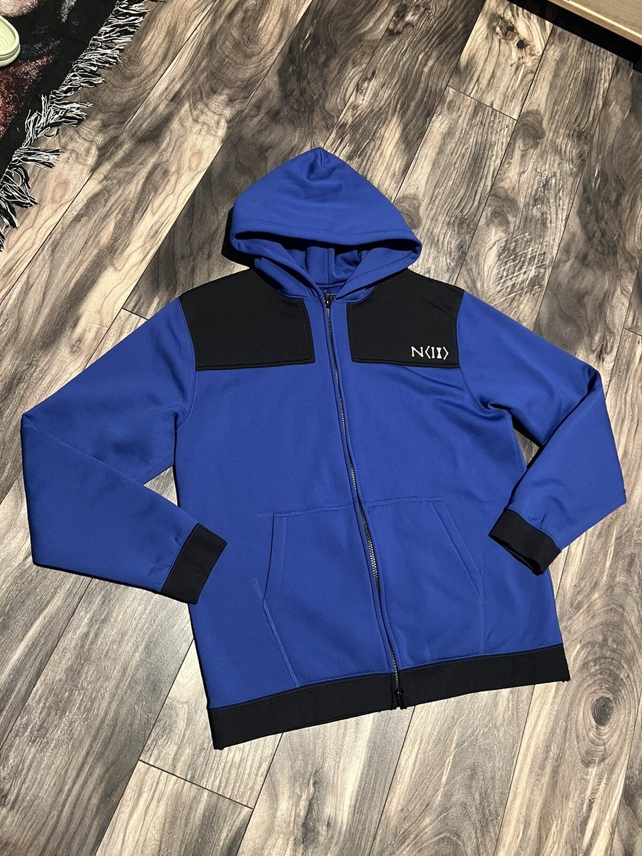 Number (N)ine Hoodie Zip Up Denali Style Blue Black Bones Vintage