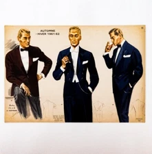 Jean Choiselat VTG Large Original Midcentury Menswear Print Automne 61-62 #15