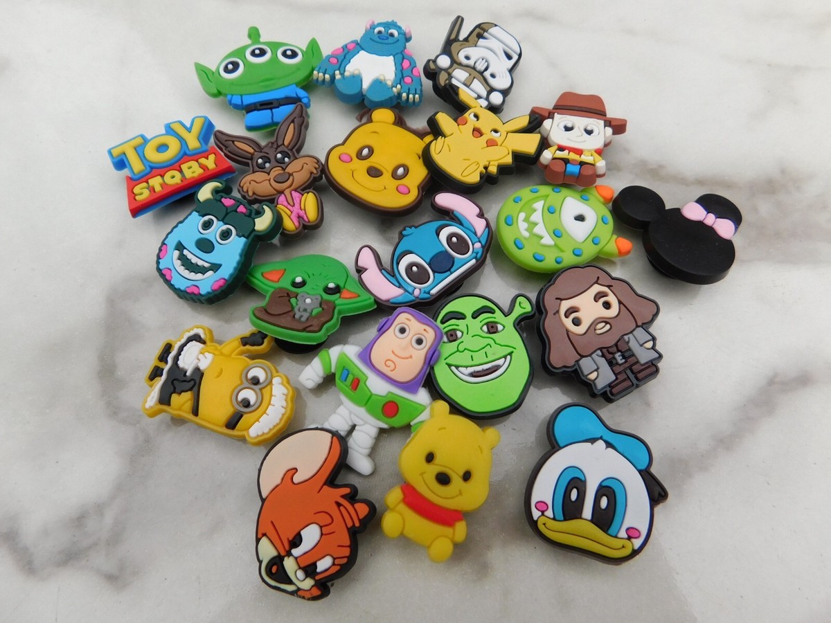 Croc Style Shoe Charms Set of 20 Disney Pixar Characters *NEW