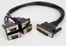 RS-232 Breakout Cable DB-44 Male to 4x DB-9 Male
