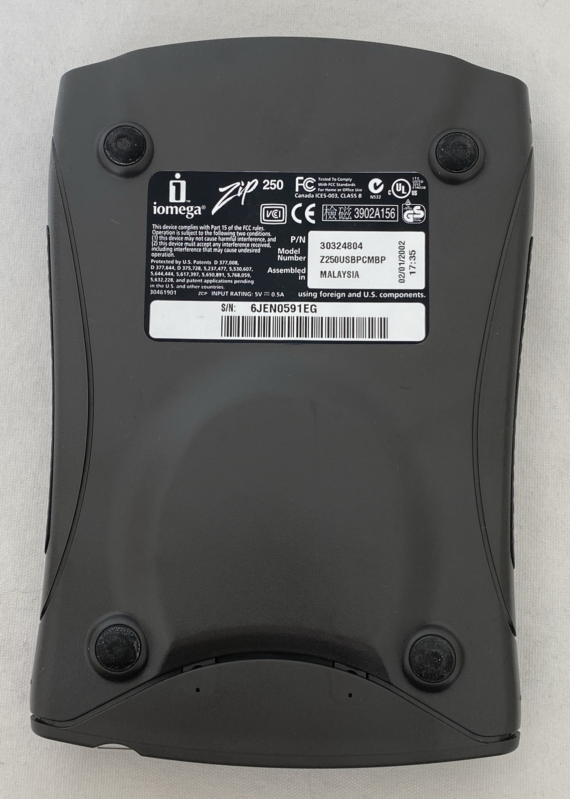 iomega ZIP DRIVE 250 USB Z250USBPCMBP Part No. 30324804 VGC Tested w