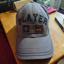Nintendo Video Game Player Baseball Hat Pre Curved 1 Size Gray