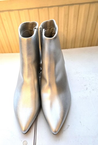 Silberne Stiefeletten Kitten Heels spitz Party Größe UK 6,5 EU 39,5 - Bild 2 von 12