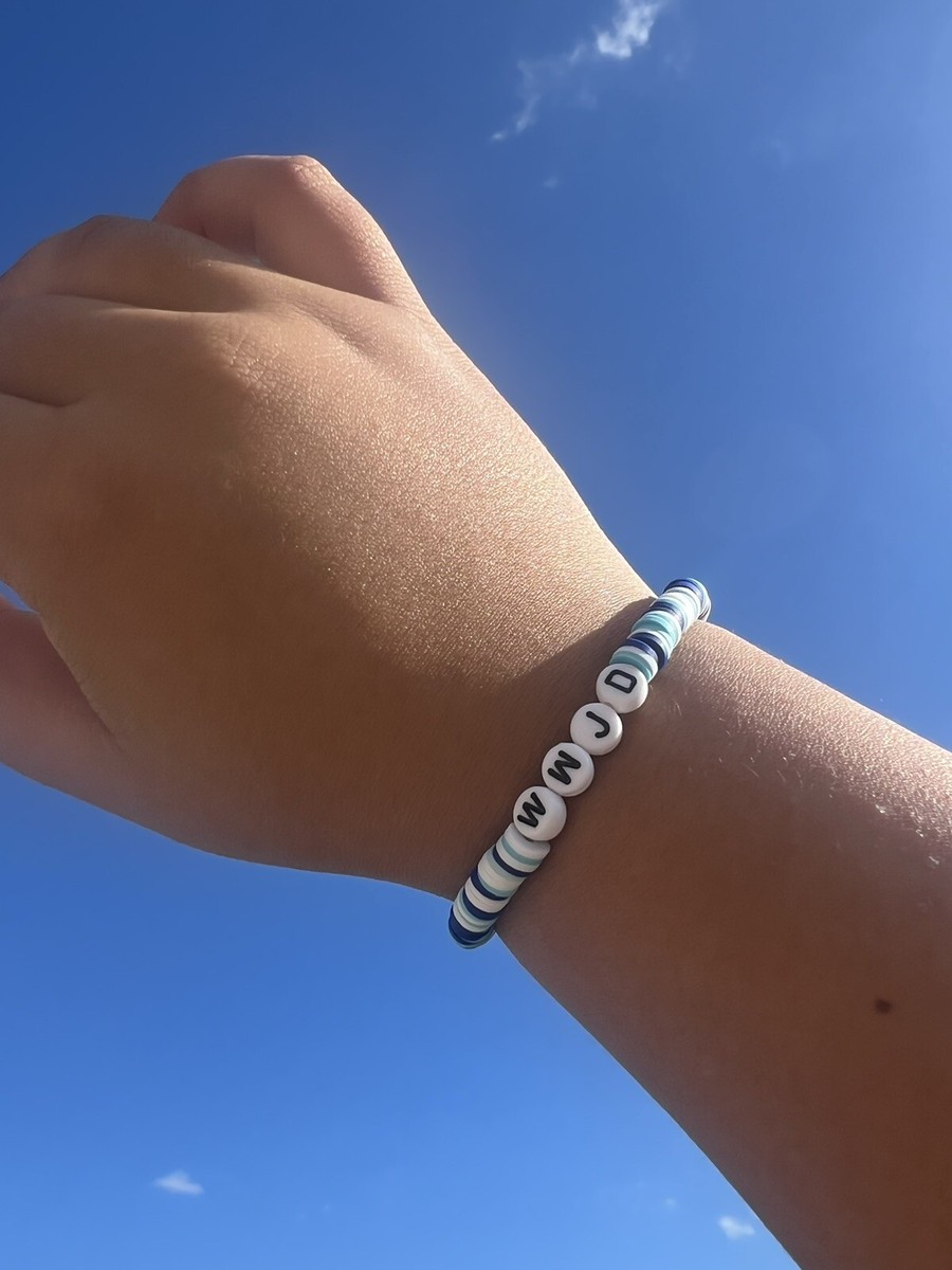 WWJD (What Would Jesus Do) Clay Bead Bracelet