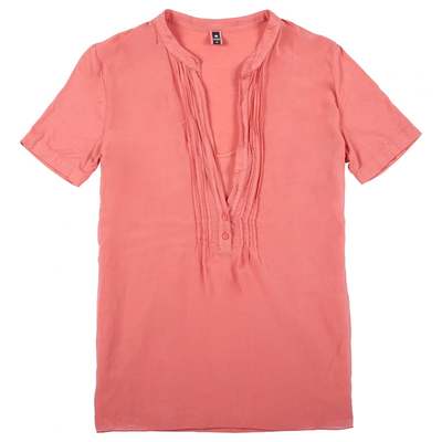 European Culture Raspberry Ripple Button Down Top