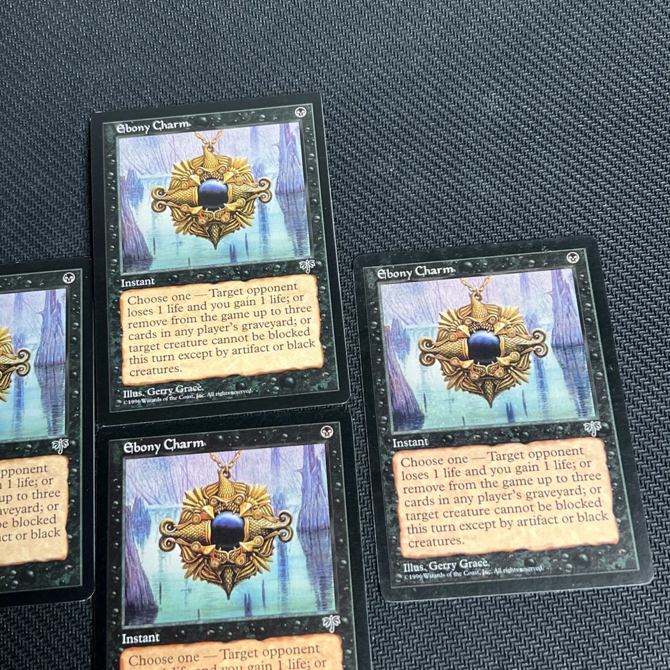 Ebony Charm MTG Mirage Magic the Gathering Black Playset Vintage 4 - Image 3 of 4