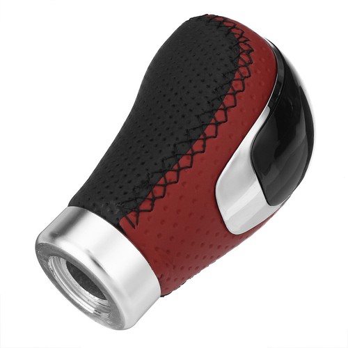 5 6 Speed 3 Cap Manual Gear Shift Knob Shifter Stick Lever Black Red PU Leather - Picture 9 of 16