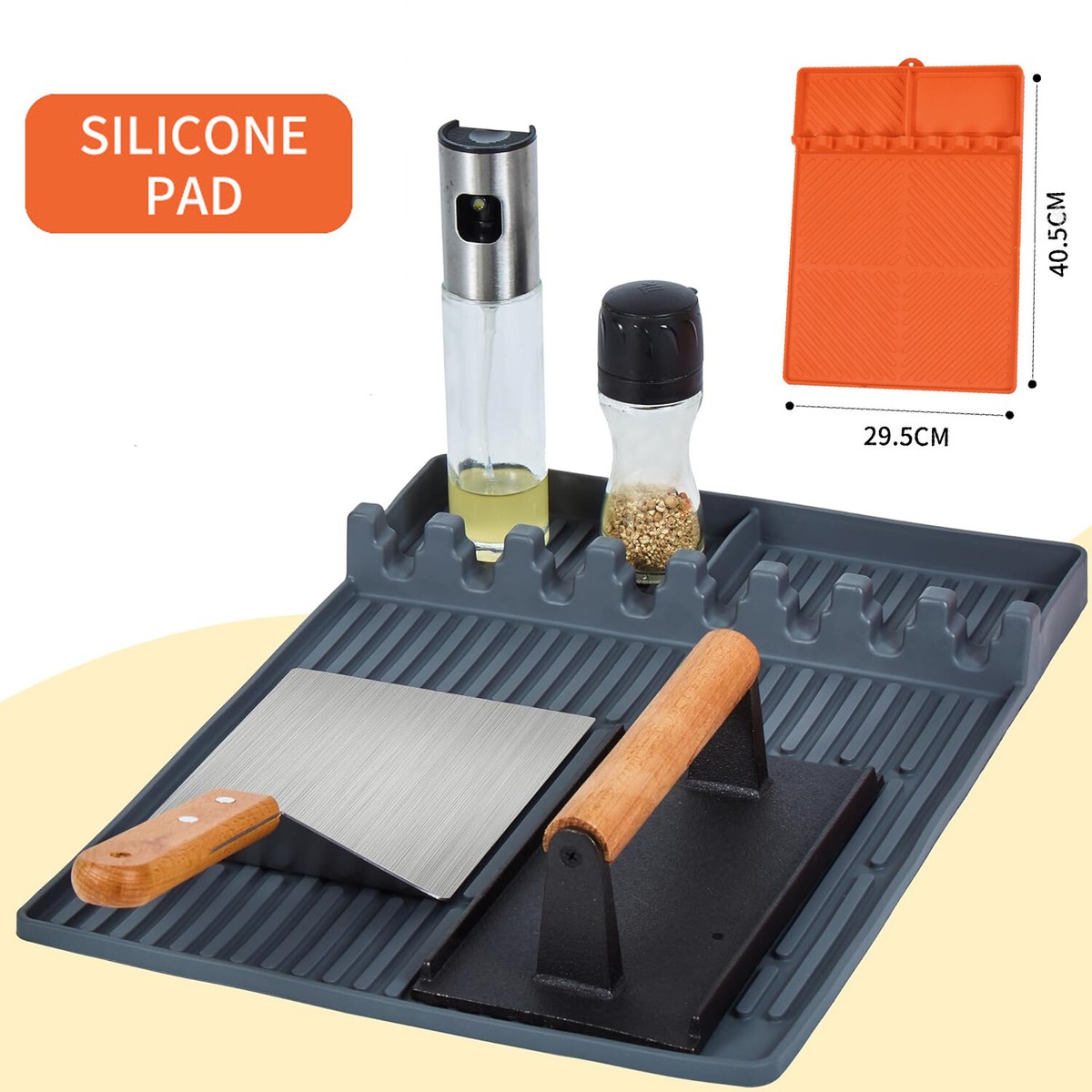 Estera de silicona para plancha herramientas barbacoa cocina cocina espátula almohadilla utensilios soporte