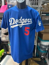 FREEMAN #5 LOS ANGELES BASEBALL BLUE JERSEY STYLE TSHIRT SIZE Youth Large