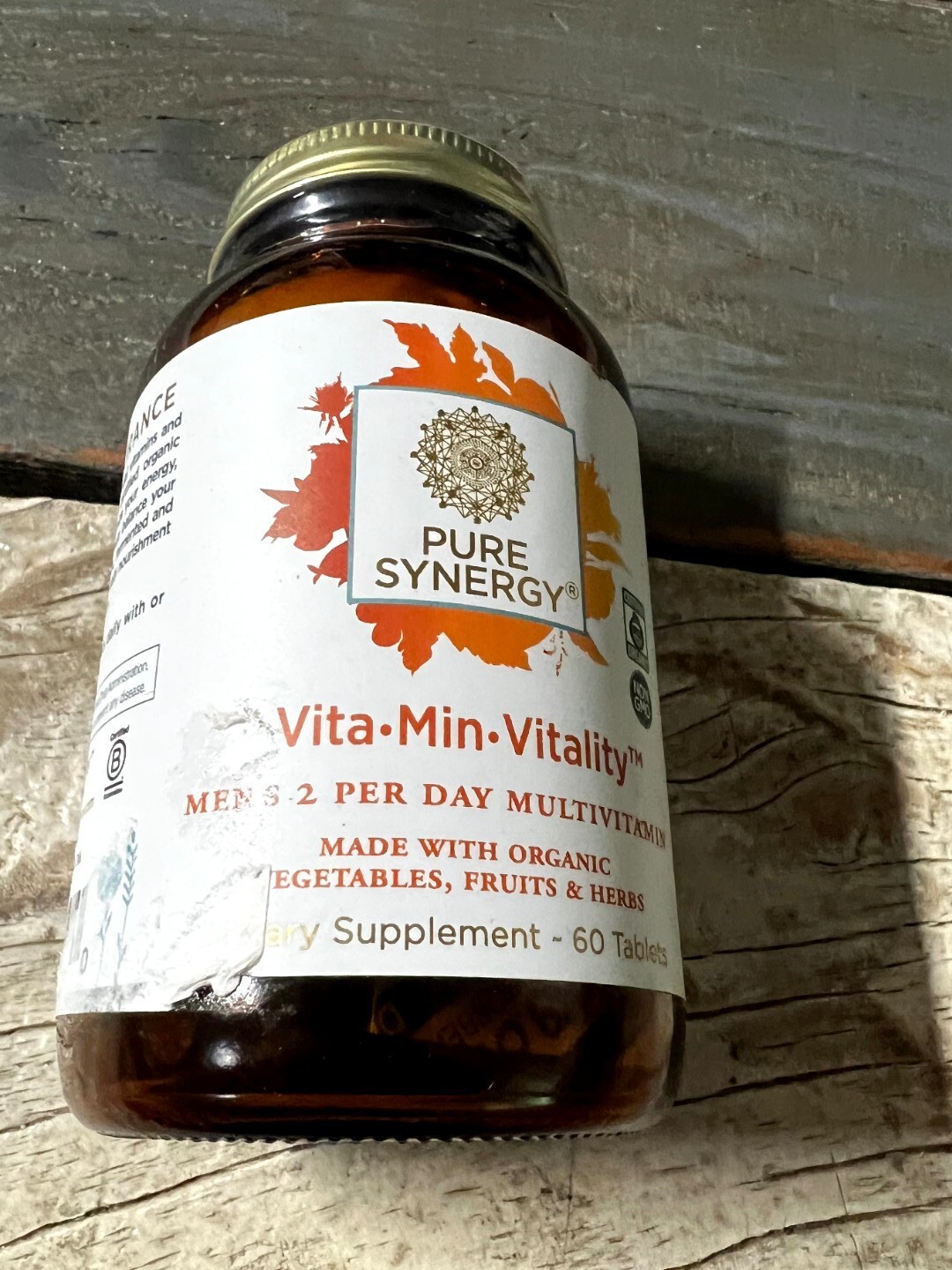PURE SYNERGY® Vita•Min•Vitality 2 Per Day Multivitamin for Men • 60