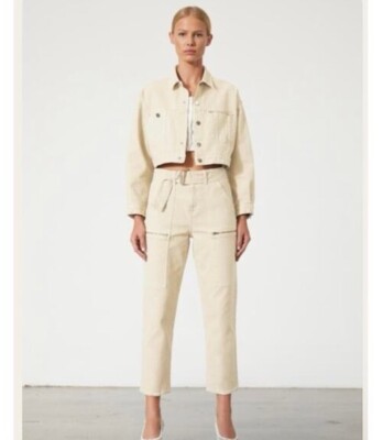 NWT GRLFRND Denim Cotton Gene Jacket In Bone