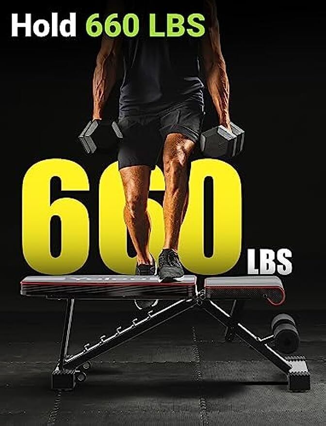 880LBS Adjustable Foldable Weight Bench Home Gym Strength Training Workout Bench