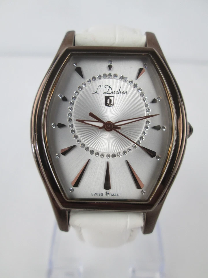 L'Duchen 女士手表瑞士水晶白色表盘白色皮革表带 D401.62.33 — 第 2/4 张图片