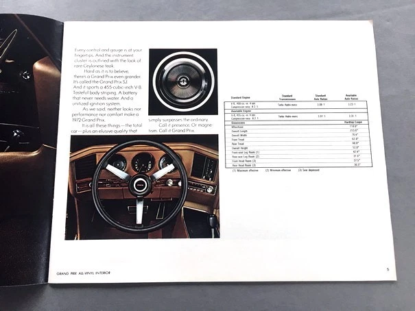 1972 Pontiac Sales Brochure Catalog Grand Prix Bonneville Catalina Firebird GTO Foto 3 de 4