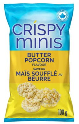 Quaker Crispy Minis Butter Popcorn Flavor Brown Rice Chips, 100g
