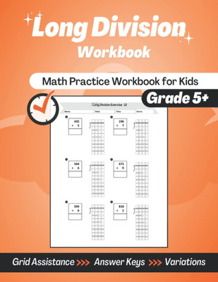 Long Division Workbook Grade 5: 5Th Grade Math Workbook for Kids - Single Digit 