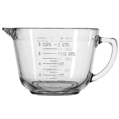 Anchor Hocking Batter Bowl, 2 Quart Glass Mixing Bowl  Assorted Colors 