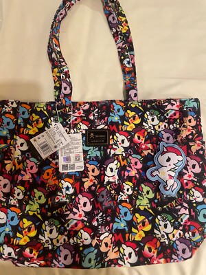 Tokidoki Tote Bag With Unicorno Keychain – Large Laptop & Work Bag For Women | Travel, Gym, Weekender & Everyday Carry