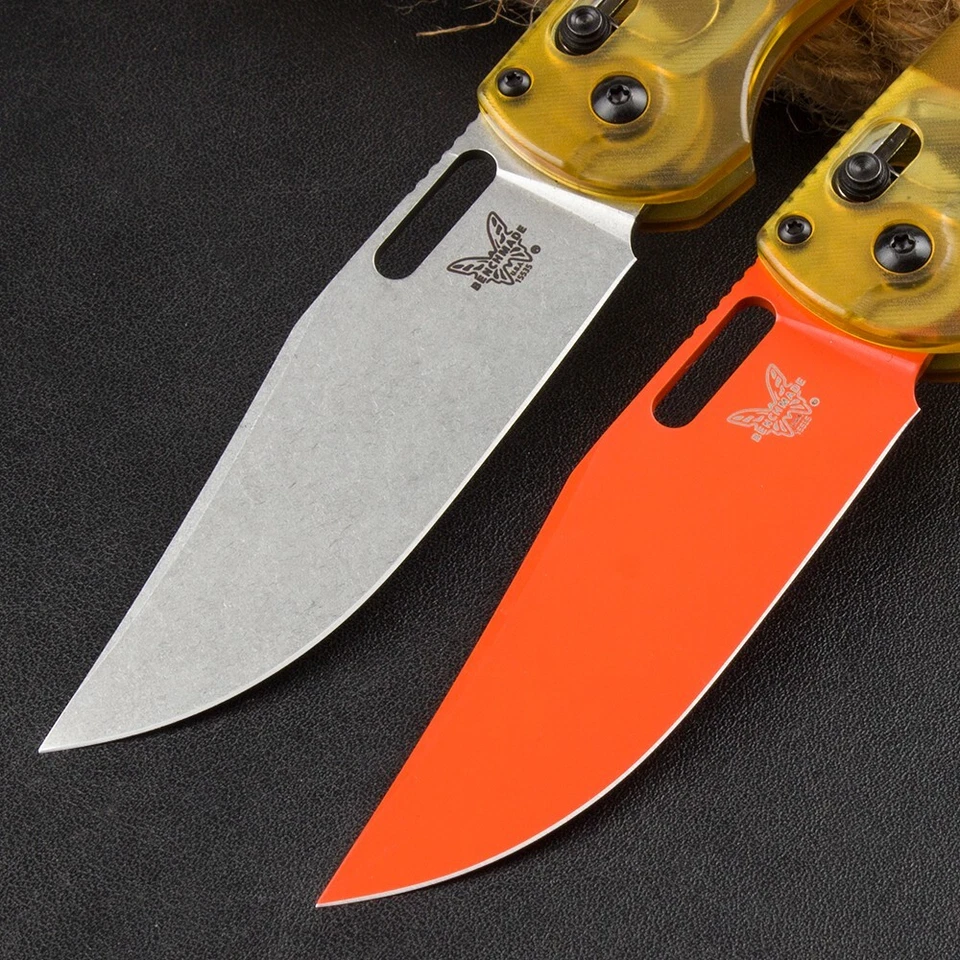 Pocket Folding Outdoor Knife Transparent Pei Handle Axis Lock Orange Color Blade - Imagem 4 de 4