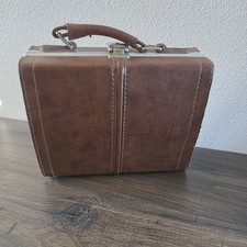 Vintage Brown Vinyl Cassette Case BMI Beaux Merzon Inc USA Holds 16 Missing Foot