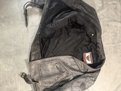 Vintage First Gear Jacket Men XL Leather Motorcycle Buckle Distressed Biker Heav image 3