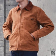Retro American Men's Cotton Zipper Casual Workwear Cotton Outdoor Coat Jackets
