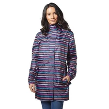 JOULES Golightly Right As Rain Navy Stripe Waterproof Packaway Jacket Size 8