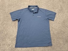 Columbia Polo Shirt Mens Large Blue Short Sleeve Poly Golf Casual