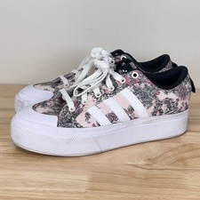 Adidas Bravada 2.0 Platform Women  s 8.5 Sneakers Pink White Floral Casual Grunge
