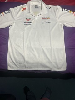 2022 Red Bull Racing White Polo Shirt Size 4XL F1 Formula 1 Racing Team Top Men