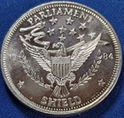 A 1984 Parliament Shield 1 oz .999 Fine Silver Round Trade Unit