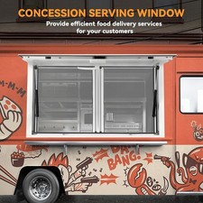 Verkaufsfenster Edelstahl 122x91cm f&uuml;r Food Truck mit Doppel Fliegengitter