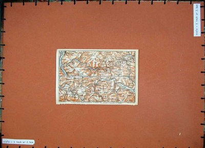 Original alter antiker Druck 1911 Farbkarte Deutschland Limburg Weilburg Wetzlar