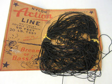 Vintage Nylon Action Line Fishing Line on Card Made in USA Bream Bass