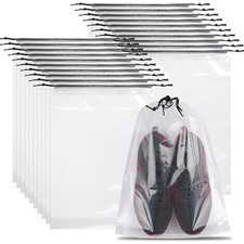 20 Pack Shoe Bags for Travel, Clear Travel Shoe Bags for Packing Waterproof 20