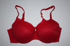 Victoria's Secret  Incredible Bra Lined Demi 34 D Smooth Red Lightly Padded EUC