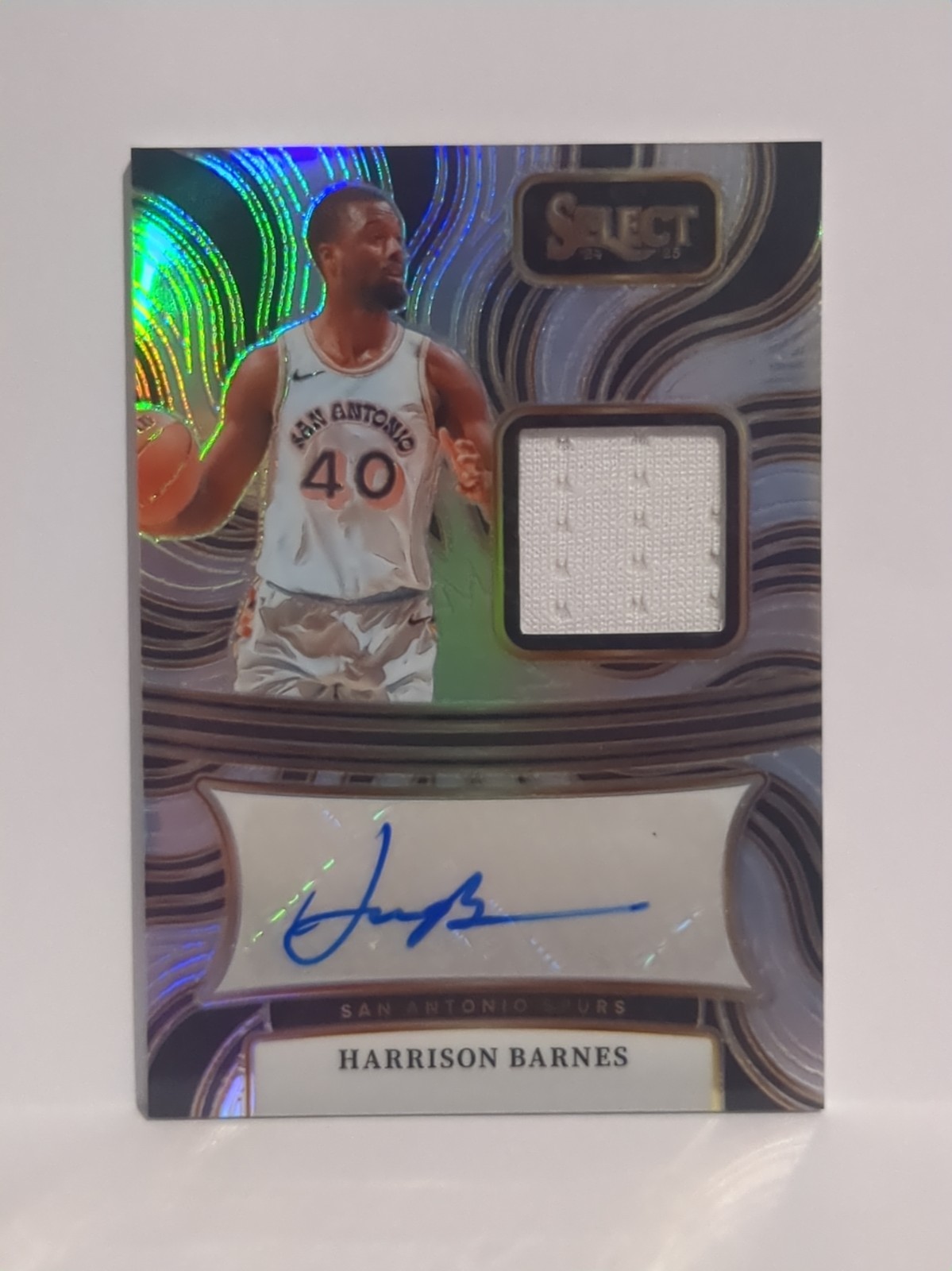 Harrison Barnes 2024-25 Panini Select silver Prizm Game Worn Patch 32/199
