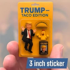 Trump Taco Edition • 3 Inch • Action Figure STICKER - Art Of Taco - MAGA
