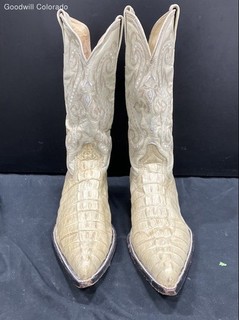 D Joel Women Shoes Cowboy Boots Cream Pointed Toe Western Size 10