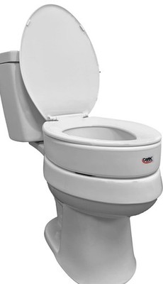 Carex Toilet Seat Elevator for Elongated Toilet Seats White (FGB30600)