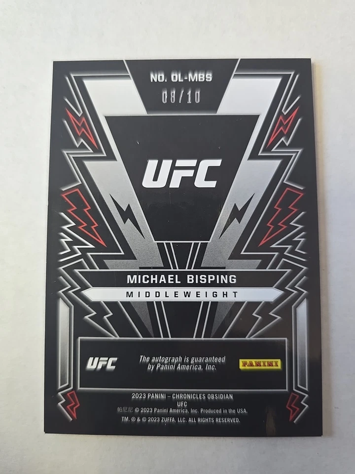 2023 UFC Panini Obsidian Auto Michael Bisping Gold  8/10 OL-MBS - Image 2 of 2
