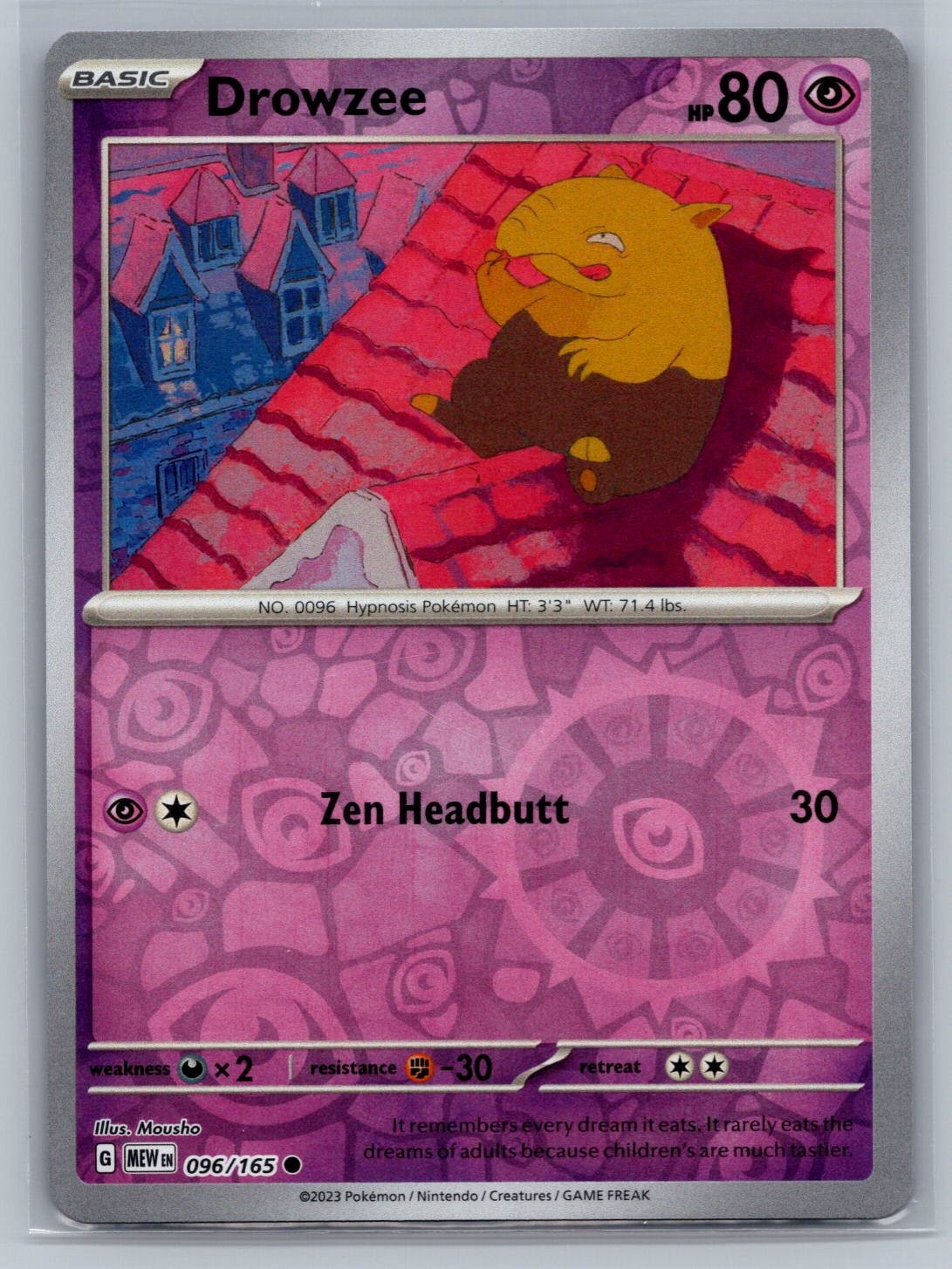Drowzee SV: Scarlet & Violet 151 #096/165 Common Reverse Holo Pokemon Card