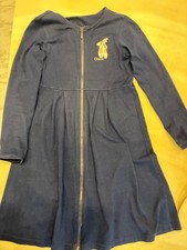Chacott Girls' Navy Zip-Up Dress with Tutu Shoe Embroidery 140