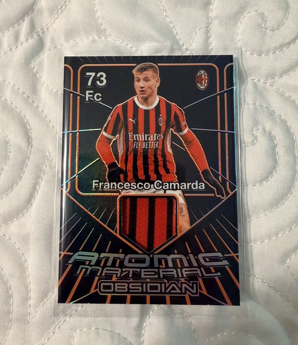 2024-25 Panini Obsidian Francesco Camarda #AM-FC /99 Electric Etch Orange