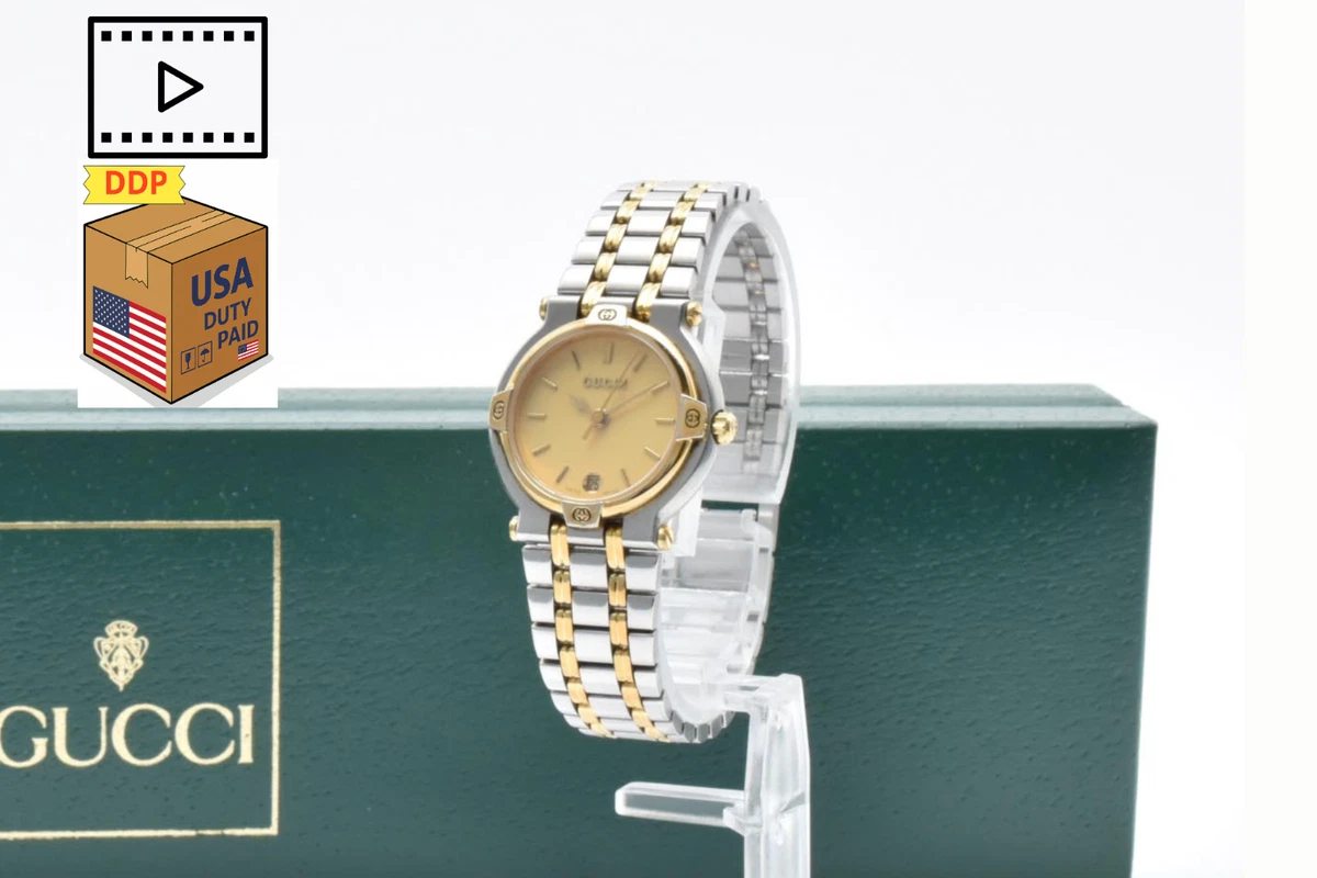 時計 GUCCI 9000L Conbi Black NEAR MINT w/BOX Gucci 9000L Wristwatches for sale | eBay