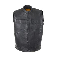 Motorcycle Club Vest With Zipper Concealed Carry Pockets